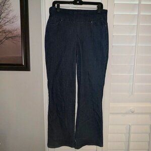 Denim & Company D & Co. Pull On Bootcut Boot Cut Dark Wash High Rise Jeans Pants